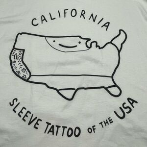 California Sleeve Tattoo of the USA White and Black Graphic Destination Souvenir